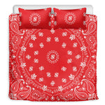 Red Paisley Bandana Print Duvet Cover Bedding Set