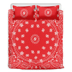 Red Paisley Bandana Print Duvet Cover Bedding Set
