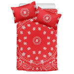 Red Paisley Bandana Print Duvet Cover Bedding Set