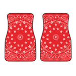 Red Paisley Bandana Print Front Car Floor Mats