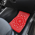 Red Paisley Bandana Print Front Car Floor Mats