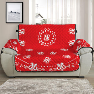 Red Paisley Bandana Print Half Sofa Protector