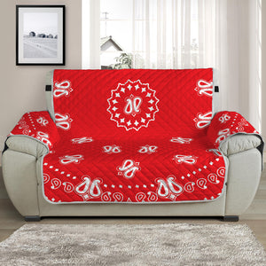 Red Paisley Bandana Print Half Sofa Protector