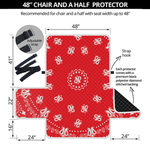 Red Paisley Bandana Print Half Sofa Protector