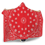 Red Paisley Bandana Print Hooded Blanket