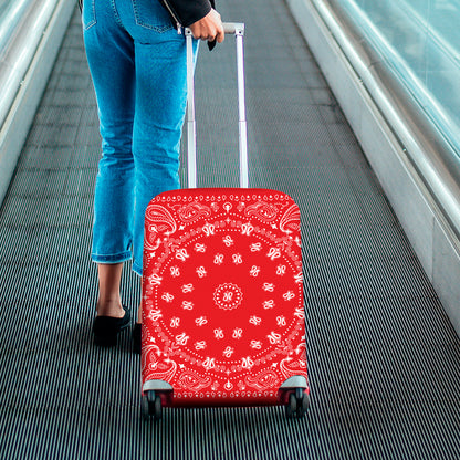 Red Paisley Bandana Print Luggage Cover
