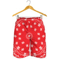 Red Paisley Bandana Print Men's Shorts