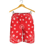 Red Paisley Bandana Print Men's Shorts