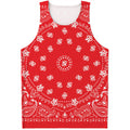 Red Paisley Bandana Print Men's Tank Top