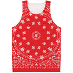 Red Paisley Bandana Print Men's Tank Top