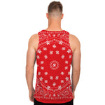 Red Paisley Bandana Print Men's Tank Top