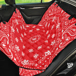 Red Paisley Bandana Print Pet Car Back Seat Cover