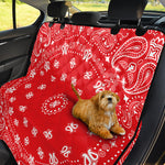Red Paisley Bandana Print Pet Car Back Seat Cover