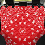 Red Paisley Bandana Print Pet Car Back Seat Cover