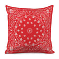 Red Paisley Bandana Print Pillow Cover
