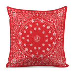 Red Paisley Bandana Print Pillow Cover