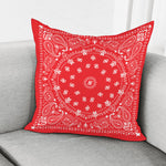 Red Paisley Bandana Print Pillow Cover