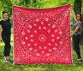 Red Paisley Bandana Print Quilt