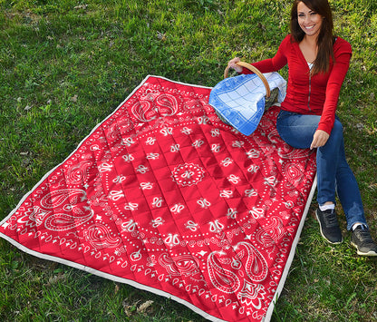Red Paisley Bandana Print Quilt