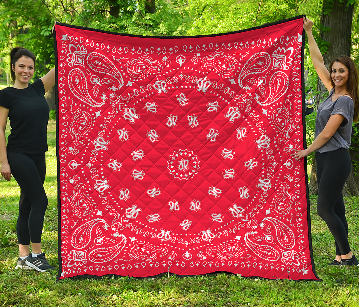Red Paisley Bandana Print Quilt