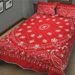 Red Paisley Bandana Print Quilt Bed Set