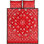 Red Paisley Bandana Print Quilt Bed Set