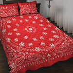 Red Paisley Bandana Print Quilt Bed Set