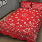 Red Paisley Bandana Print Quilt Bed Set
