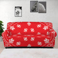 Red Paisley Bandana Print Sofa Cover