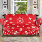 Red Paisley Bandana Print Sofa Protector