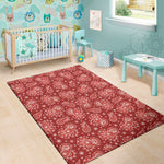 Red Paisley Pattern Print Area Rug