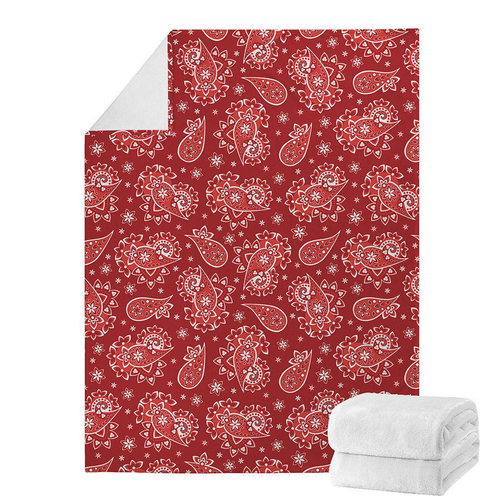Red Paisley Pattern Print Blanket