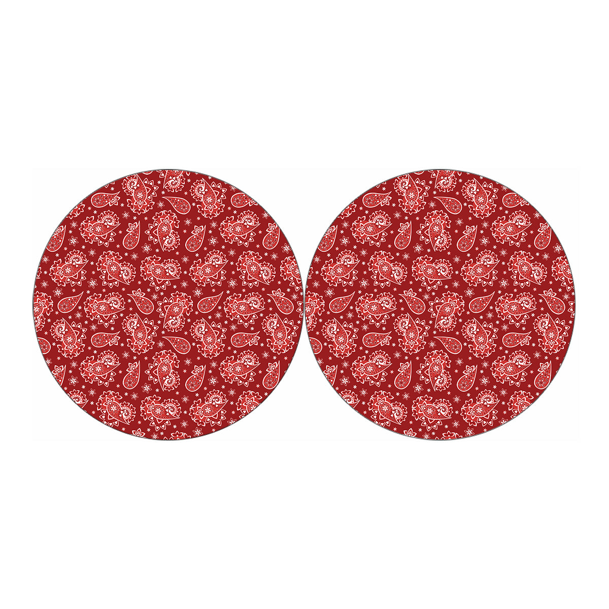 Red Paisley Pattern Print Car Coasters