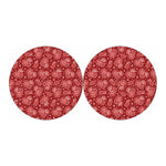 Red Paisley Pattern Print Car Coasters