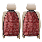 Red Paisley Pattern Print Car Seat Organizers