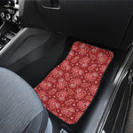 Red Paisley Pattern Print Front and Back Car Floor Mats