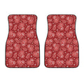 Red Paisley Pattern Print Front Car Floor Mats