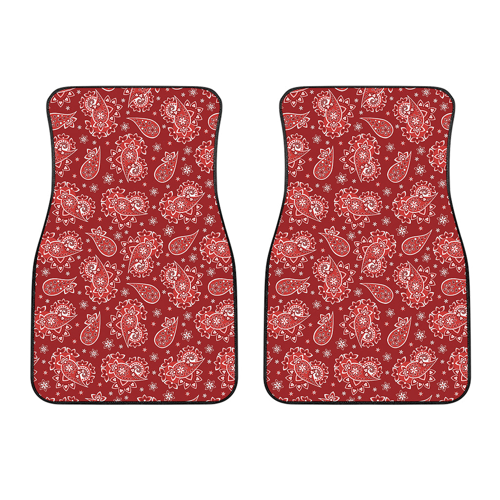 Red Paisley Pattern Print Front Car Floor Mats