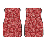 Red Paisley Pattern Print Front Car Floor Mats