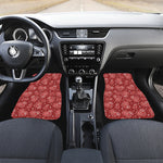 Red Paisley Pattern Print Front Car Floor Mats