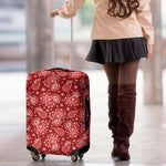 Red Paisley Pattern Print Luggage Cover