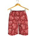 Red Paisley Pattern Print Men's Shorts