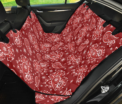 Red Paisley Pattern Print Pet Car Back Seat Cover
