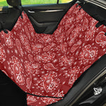 Red Paisley Pattern Print Pet Car Back Seat Cover