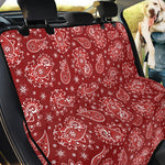 Red Paisley Pattern Print Pet Car Back Seat Cover
