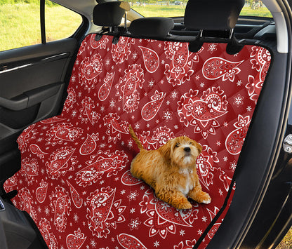 Red Paisley Pattern Print Pet Car Back Seat Cover
