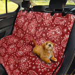 Red Paisley Pattern Print Pet Car Back Seat Cover