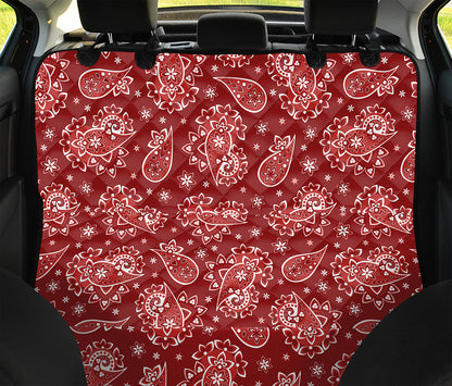 Red Paisley Pattern Print Pet Car Back Seat Cover