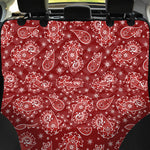 Red Paisley Pattern Print Pet Car Back Seat Cover