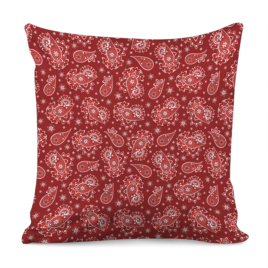 Red Paisley Pattern Print Pillow Cover